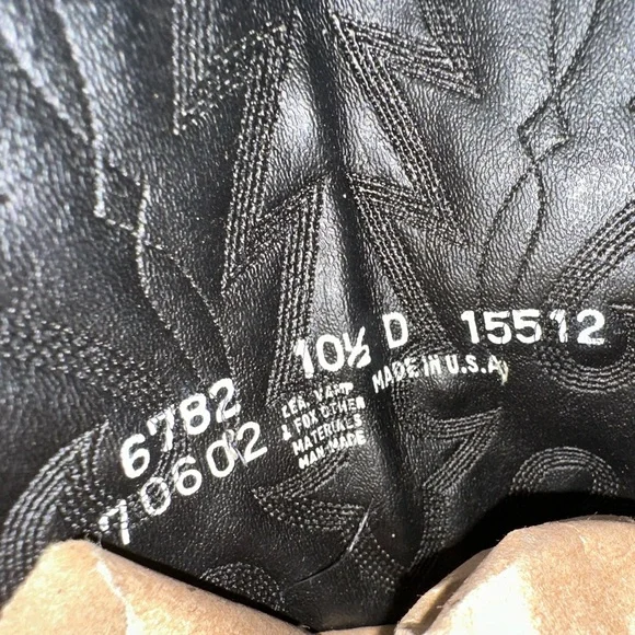 Vintage Acme Black & Gray Western Cowboy Boots Embroidery Men 10.5D Made in USA - Picture 8 of 8